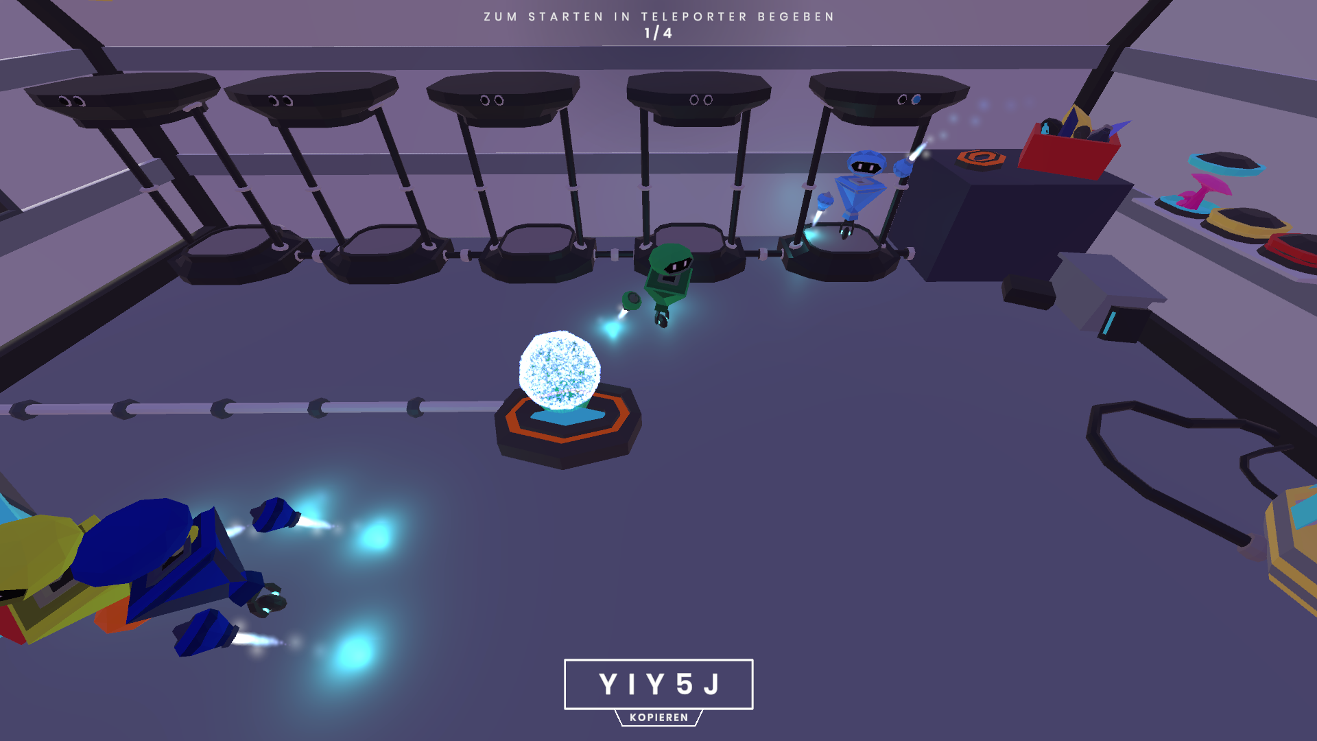 Spieler versammeln sich vorm Spiel in einer Lobby.