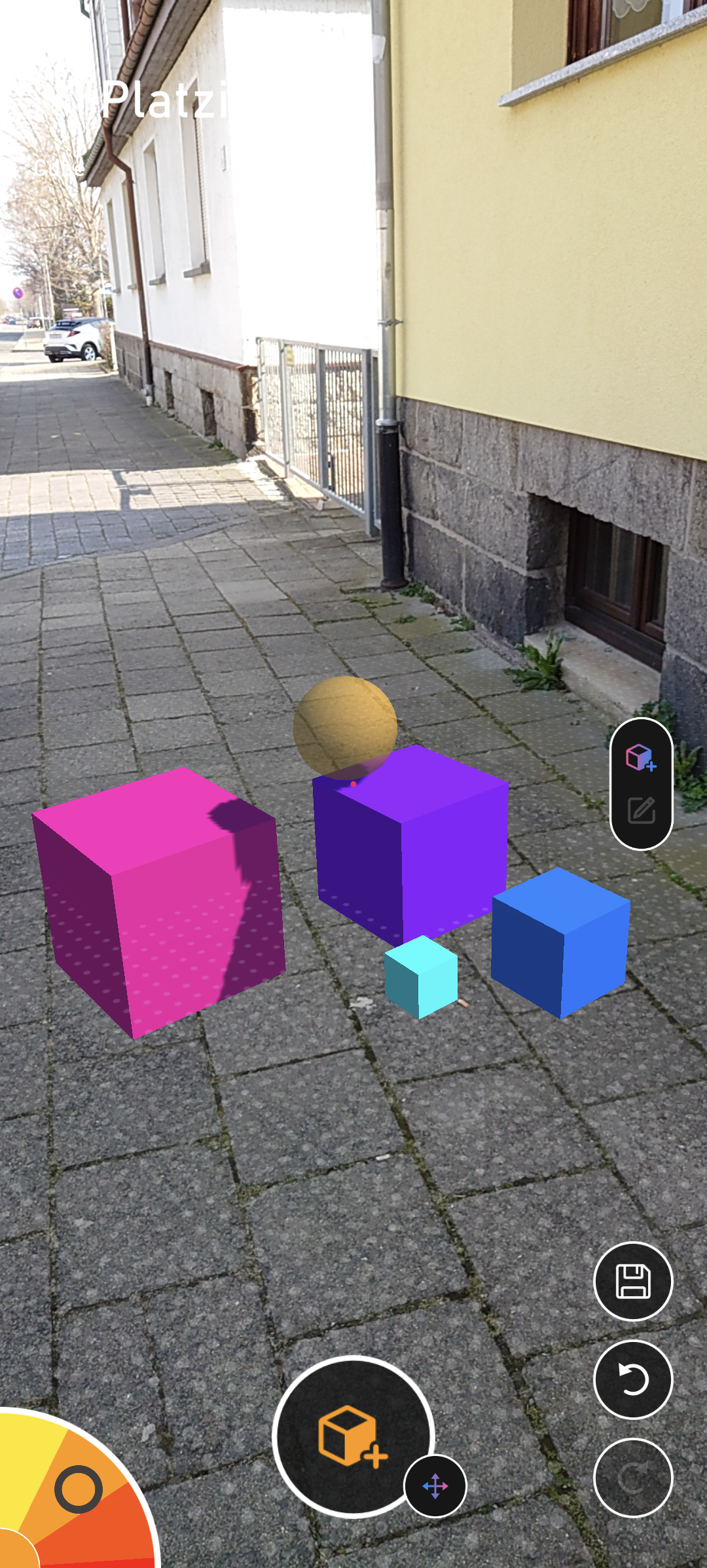 Ein AR-Objekt wird erstellt.