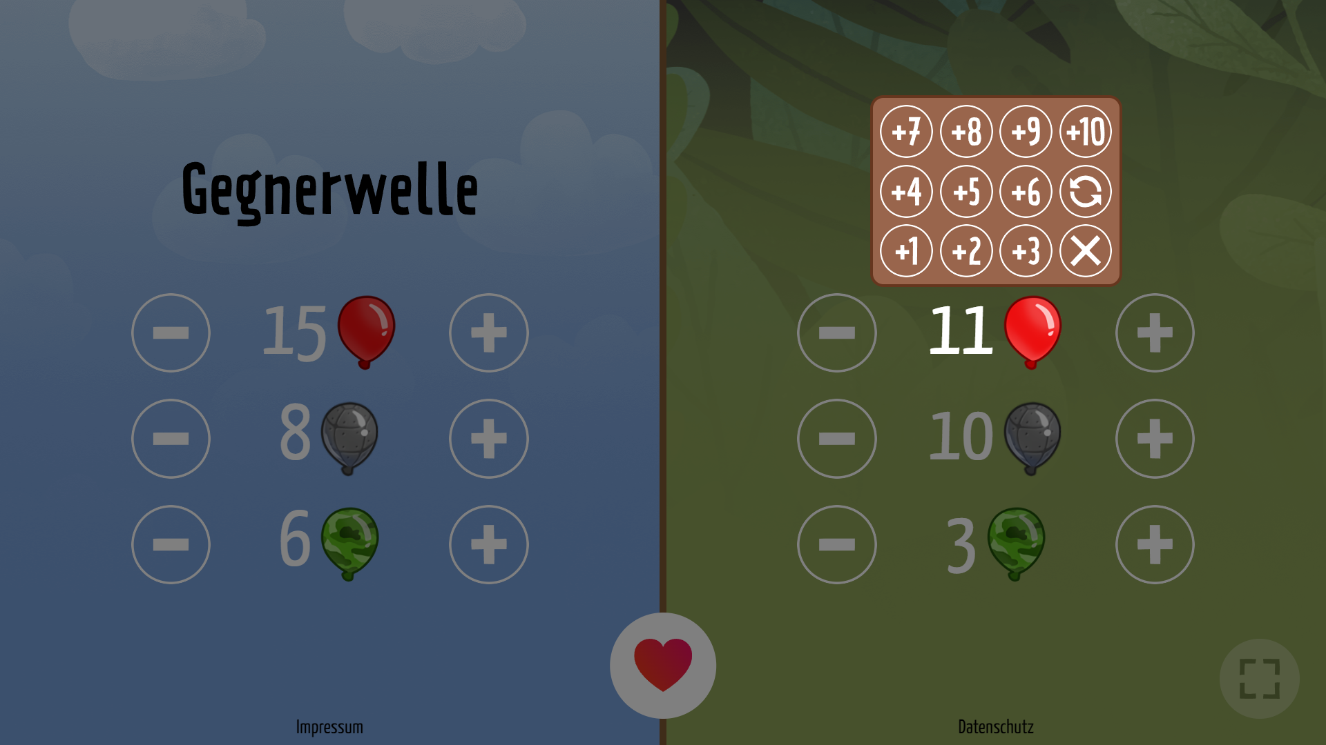 In der Desktopversion der Web App werden Werte eingetragen.