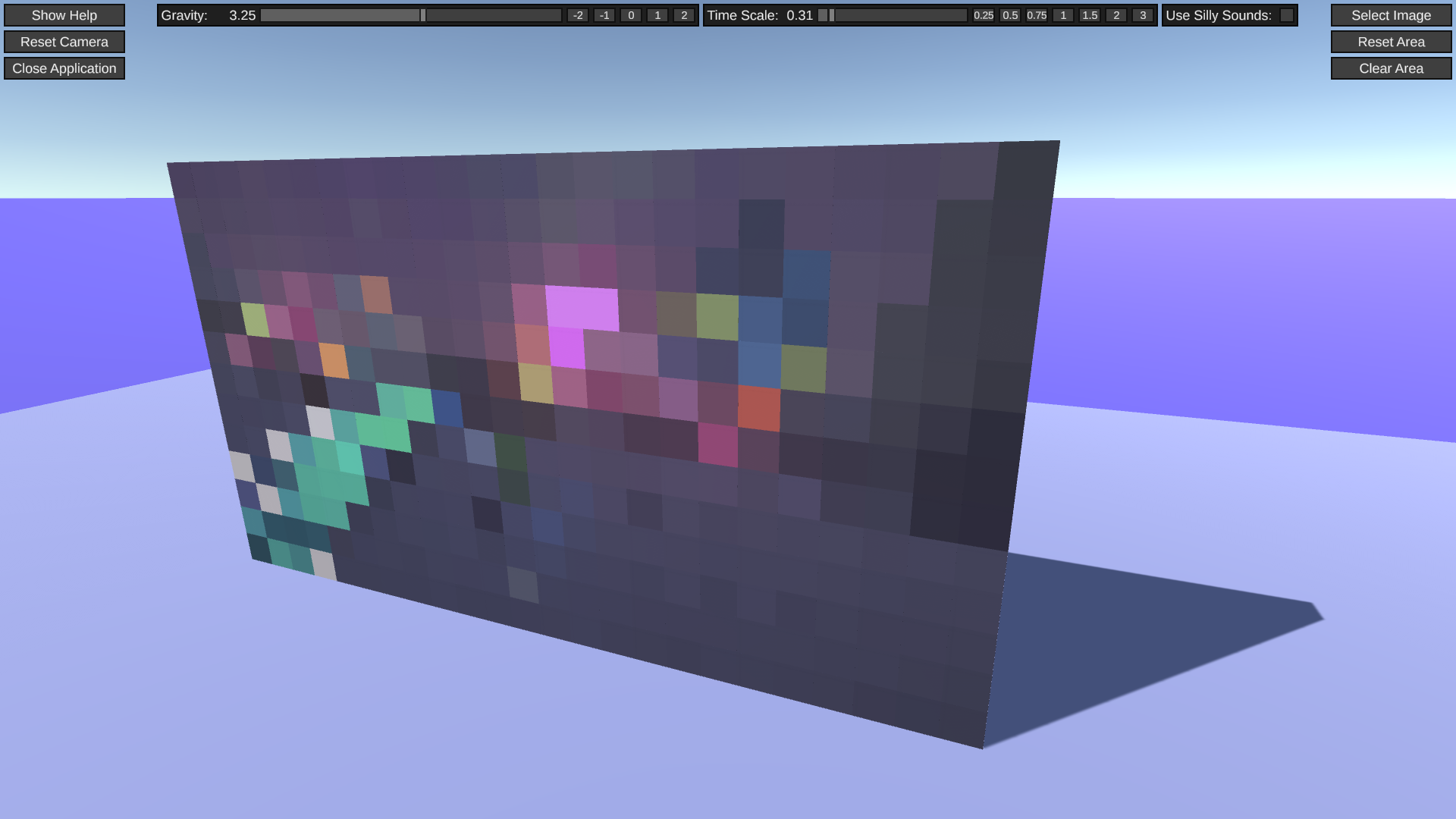 Ein aus farbigen Voxeln aufgebautes Bild.
