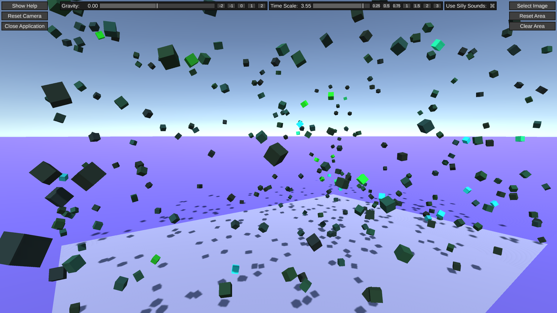 Durch die Luft fliegende Voxel eines zerstörten Bildes.